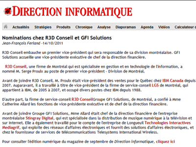 Nominations chez GFI Solutions
